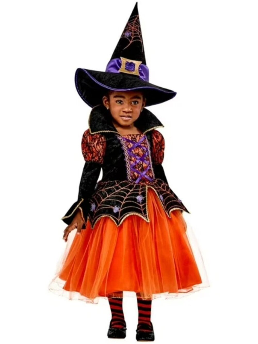 Witches & Wizards Girl's Orange Witch Halloween Costume